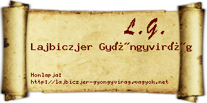 Lajbiczjer Gyöngyvirág névjegykártya